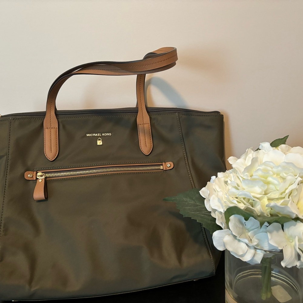 Michael Kors Nylon Large Tote w/ leather trim